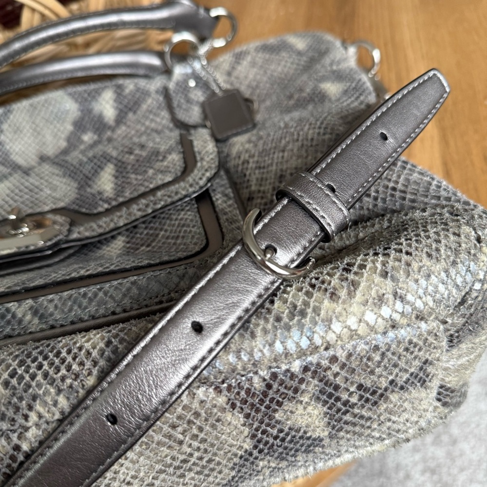 Coach Campbell Exotic Snakeskin Embossed Python Print Leather Large Satchel - Picture 9 of 15
